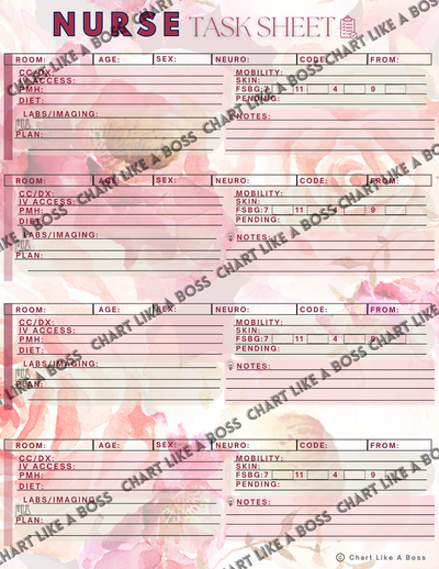 4 Patient Roses Printable Task Sheet